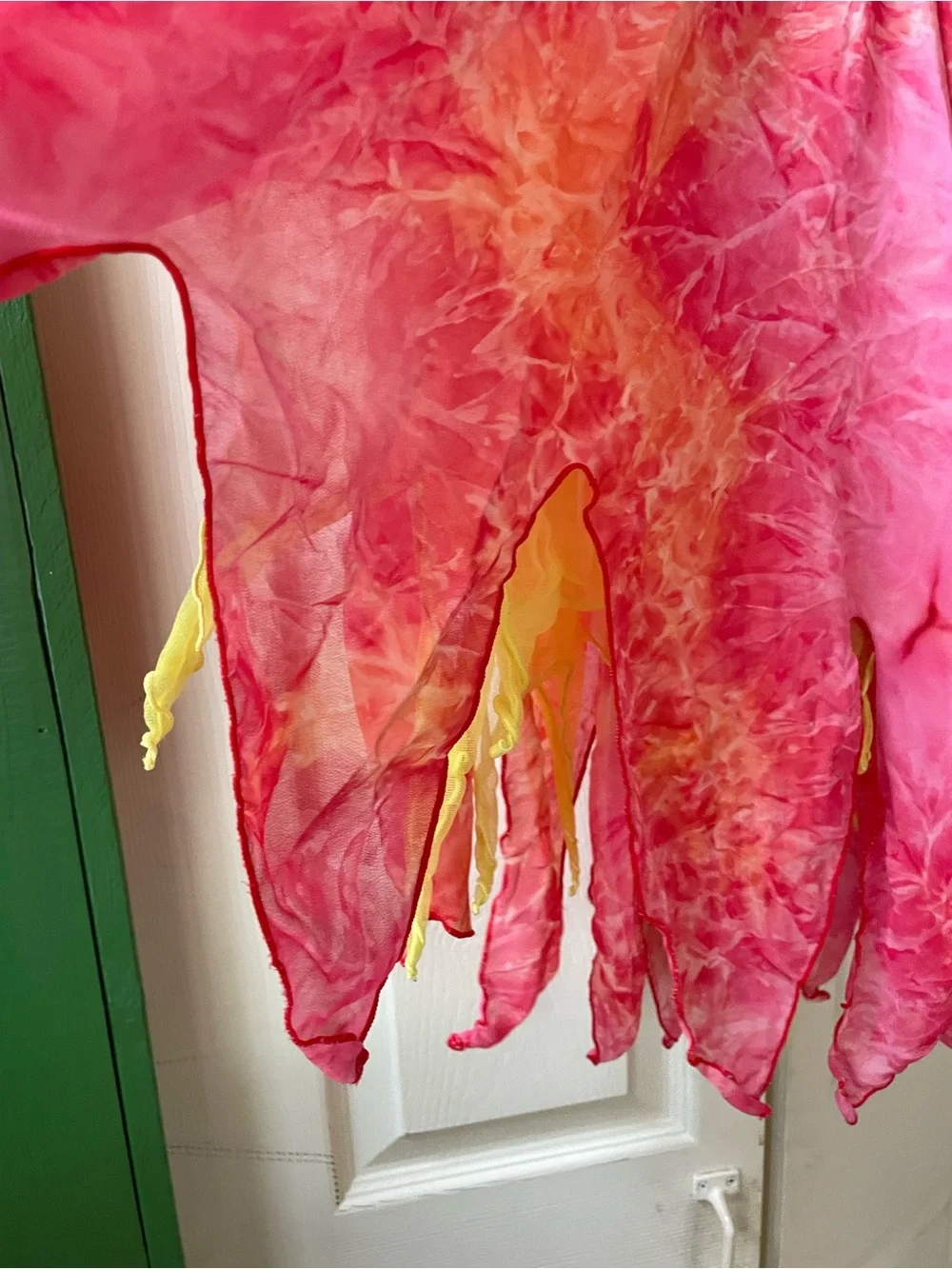 Girls Pink & Orange Tie-Dye Handkerchief Hem Dance Dress